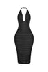 Central U Cut Ruched Midi Dress